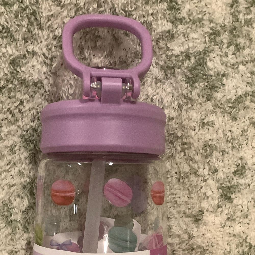 Valentines Day Pastel Macaroons Glass Leak-Proof Water Bottle Manna 32 oz NWT - Picture 12 of 16